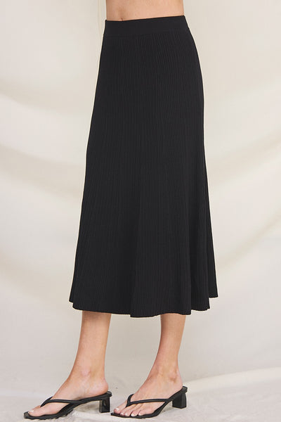 Knitted Rib A-Line Skirt