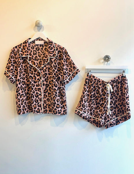 Animal Print S/S Woven Pajama Set